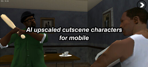 AI upscaled cutscene characters for Mobile
