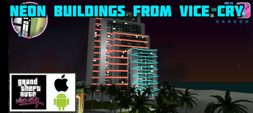 Neon Buildings From Vice Cry for Mobile